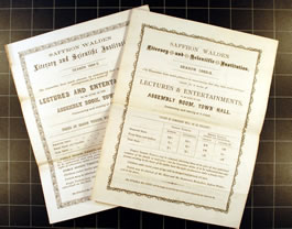 Lectures and entertainments [Institute archives G6b]